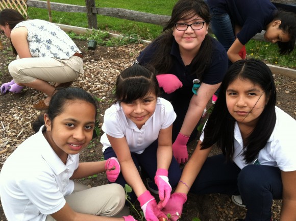 Members of Girl Scout troop 82010: Giselle Martinez, Jocelyn Salmoran, Jessica Bernal, Jacqueline Quiroz