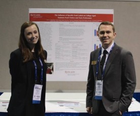 Rebecca Tonnessen and Jesse Tannehill presenting their research.