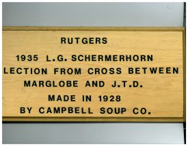 Marker from university field trial of Rutgers tomato