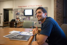 Food Science Building Student Dylan Jagiello Exercise Science '16.