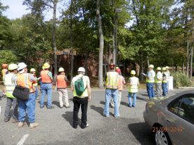"Field Exercise 1" of the training involves reviewing, discussing, and practicing tree risk protocol as a group. Photo by Fred Borman