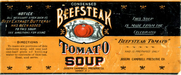 Old-fashioned label of Campbell's tomato soup can