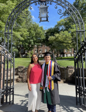Luis Gasca and his mother at Rutgers graduation celebration