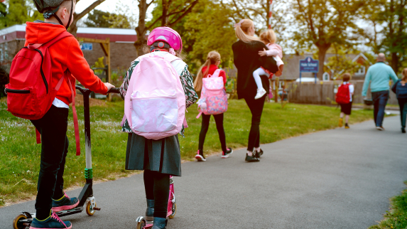 Kids walking to school
