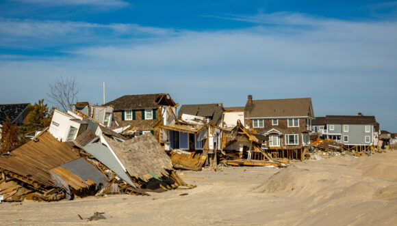 Damaged homes after Hurricane Sandy