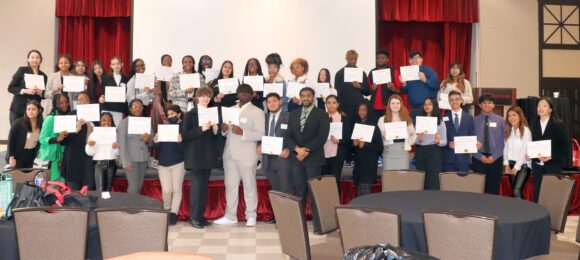 New Jersey Youth Institute World Food Prize scholars with Carl Leikhram, senior director of the Office of Public Outreach and Communication