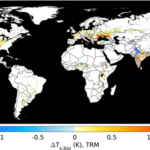 Pattern of cropland-induced biophysical contribution on annual daily mean land surface temperature change from 2001 to 2023.