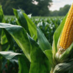 Corn plants in a field