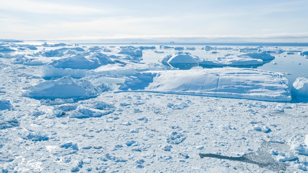 Arctic landscape of ice and snow