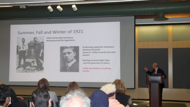 Louis Amorosa presents on the discovery of insulin.