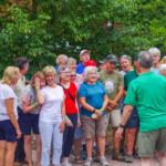 Group of people talking and laughing