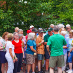 Group of people talking and laughing