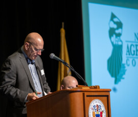A person at a podium